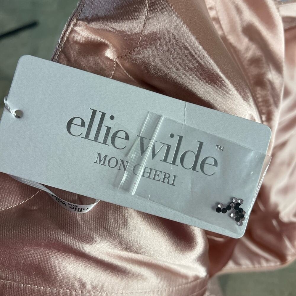 NWT Ellie Wilde Pink Off Shoulder Sparkle Tulle Prom Dress Size 8 - Picture 13 of 16